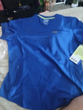 Landau Women's Royal Blue Scrub Top